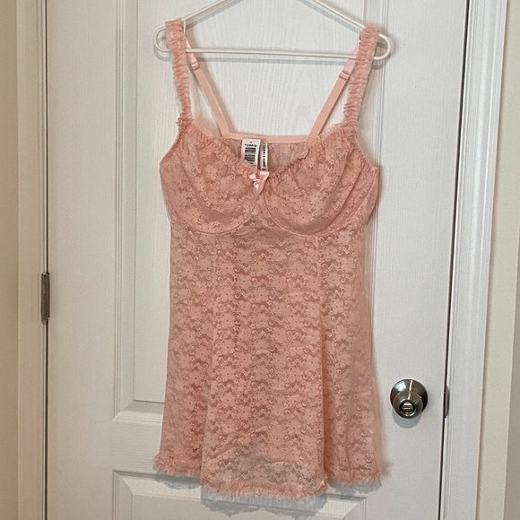 Torrid Light Pink Lace Underwire Babydoll Size 18/20 - Picture 3 of 8